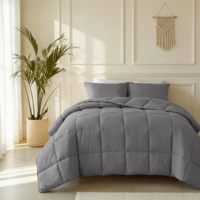 Sale: -35% | Wasbaar Lazy Dekbed Zonder Overtrek - Zonder Overtrek - Percale Katoen - Antraciet - Dekbed-Discounter.nl