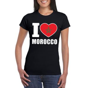 Zwart I love Marokko fan shirt dames