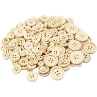 Creativ Company Houten knopen, d 8+11+15+18+23 mm, 440 stuk/ 1 doos