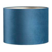 Kap Cilinder - blauw velours - 30xØ40 cm - Leen Bakker - thumbnail