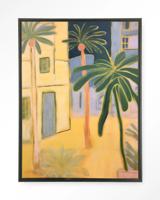 Urban Cotton Wandkleed 'Otrobanda' 110 x 145cm in Floating Frame - black