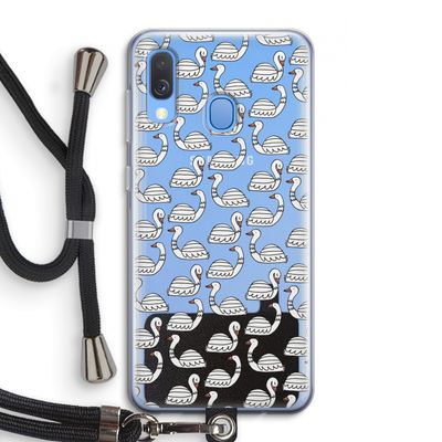 Zwanen: Samsung Galaxy A40 Transparant Hoesje met koord