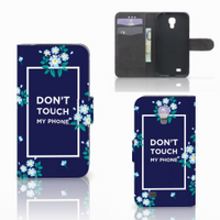 Samsung Galaxy S4 Portemonnee Hoesje Flowers Blue DTMP - thumbnail