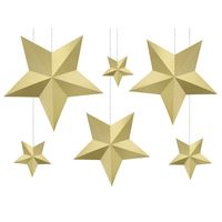 12x DIY gouden glitter sterren hangers 12x DIY gouden glitter sterren hangers