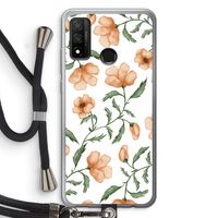 Peachy flowers: Huawei P Smart (2020) Transparant Hoesje met koord