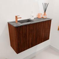Toiletmeubel Mondiaz Joya Dlux | 70 cm | Meubelkleur Ruby | Faye wastafel Sombra Wasbak Links | 1 kraangat