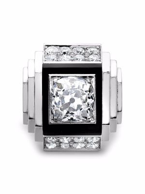 René Boivin bague Art Deco en platine ornée de diamants pre-owned - Argent