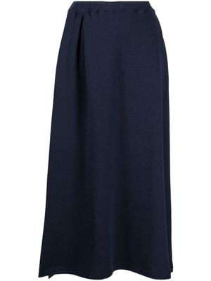 Yohji Yamamoto jupe plissée à taille haute - Bleu