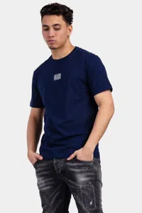 EA7 Emporio Armani Box Logo T-Shirt Heren Blauw - Maat S - Kleur: Blauw | Soccerfanshop