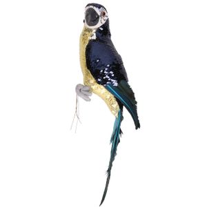 Decoratie vogel papegaai - paars - 40 cm - Decoratie beeld/dierenbeeld