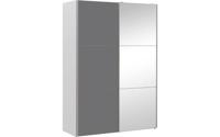 Goossens Kledingkast Easy Storage Sdk, 153 cm breed, 220 cm hoog, 1x 3 paneel glas schuifdeur li en 1x 3 paneel spiegel schuifdeur re