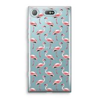 Flamingoprint groen: Sony Xperia XZ1 Compact Transparant Hoesje
