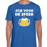 Atje voor de sfeer feest t-shirt blauw voor heren