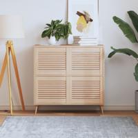 VidaXL Kastdeuren met lamellen 4 st 39,5x49,4 cm massief grenenhout