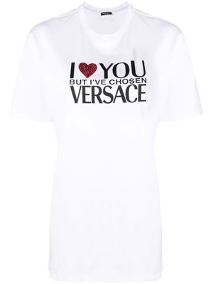 Versace t-shirt à slogan imprimé - Blanc