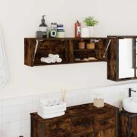 Badkamerwandkast 100x25x30 cm bewerkt hout gerookt eikenkleurig