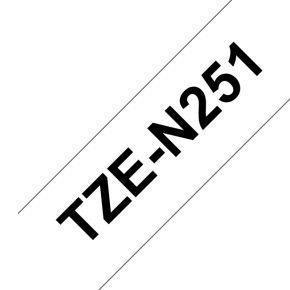 Brother Originele TZe-N251 label tapecassette – zwart op wit, breedte 24 mm