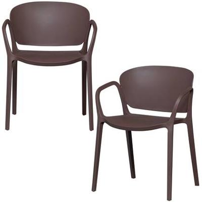 WOOOD Bent Tuinstoelen - Kunststof - Paars|Bruin - Set van 2