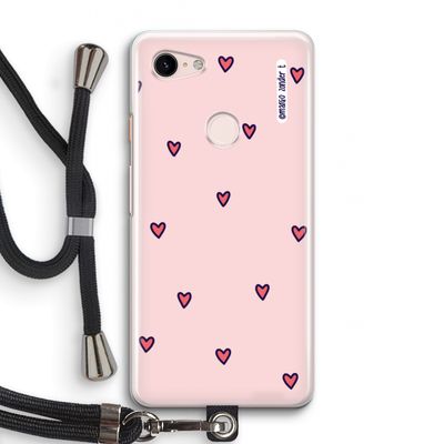 Hartjes: Pixel 3 Transparant Hoesje met koord