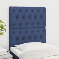 Hoofdborden 2 st 80x7x78/88 cm stof blauw - thumbnail