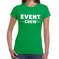 Event crew / personeel tekst t-shirt groen dames - thumbnail