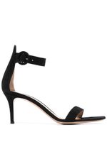 Gianvito Rossi sandales Portofino 70 mm en daim - Noir