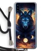 Wolf Dreamcatcher: Samsung Galaxy A20s Transparant Hoesje met koord