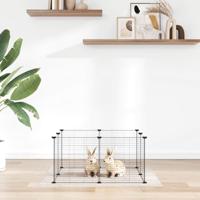 VidaXL Huisdierkooi met 8 panelen, zwart, 35x35 cm, staal