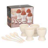 Set van 8x eierdopjes met lepel 6 cm - thumbnail