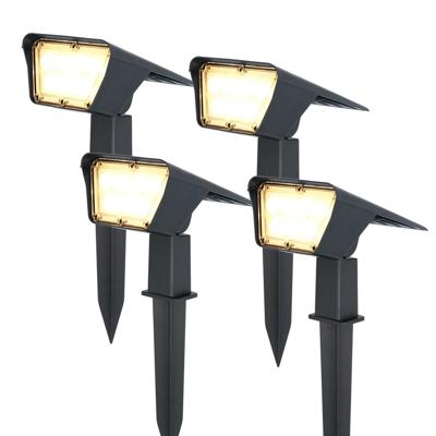 Set van 4 Odessa solar prikspots - Incl. Schemerschakelaar - 3000K warm wit - 2 lichtstanden - 300 lumen - 6-12 uur brandtijd - Kantelbaar - IP65 waterdicht