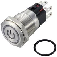 TRU COMPONENTS TC-12647476 Druktoets 250 V/AC 3 A 1x uit/(aan) IP65 RGB Moment RVS 1 stuk(s)