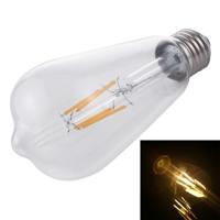 ST64 E27 4W 4 LEDs 600 LM 3000K retro dimmen LED filament gloeilamp energiebesparend licht AC 220V (warm wit)
