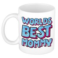 Cadeau koffie/thee mok voor mama - beste mama - blauw - 300 ml - moederdag