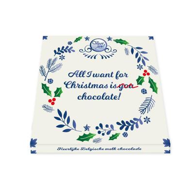 Voor Jou! Wensreep Delftsblauw Kerst all I want