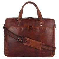 Genicci Leo 15 inch laptoptas Cognac - thumbnail