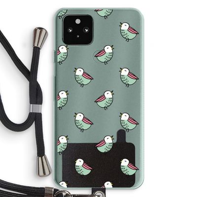 Vogeltjes: Pixel 5a 5G Transparant Hoesje met koord