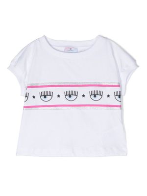 Chiara Ferragni Kids t-shirt à logo imprimé - Blanc