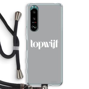 Topwijf Grijs Wit: Sony Xperia 5 III Transparant Hoesje met koord