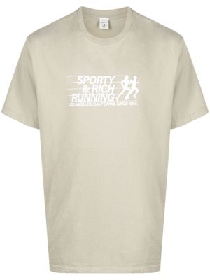 Sporty & Rich t-shirt en coton à logo imprimé - Gris