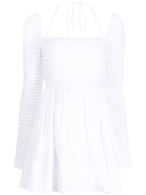 STAUD robe courte Cassidy à fronces - Blanc