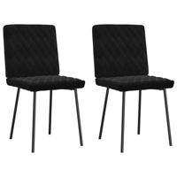 Eetkamerstoelen 2 st fluweel zwart