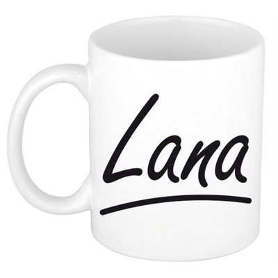Naam cadeau mok / beker Lana met sierlijke letters 300 ml Naam cadeau mok / beker Lana met sierlijke letters 300 ml