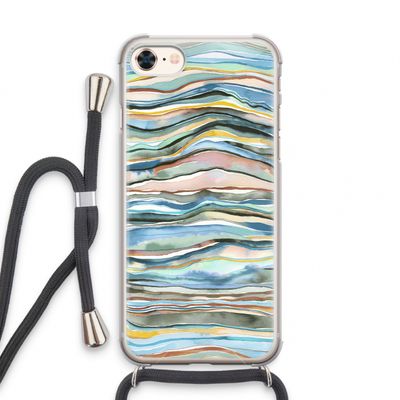 Watercolor Agate: iPhone 8 Transparant Hoesje met koord