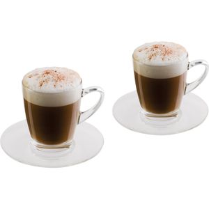 Cappuccino kopje en schotel, 2 stuks