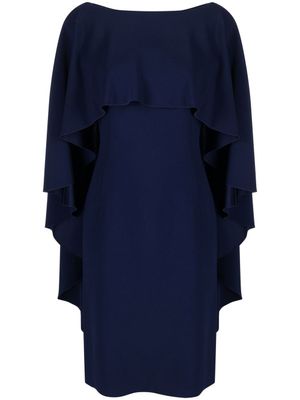 Alberta Ferretti robe à cape superposée - Bleu
