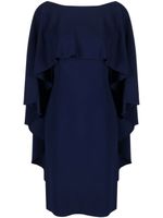Alberta Ferretti robe à cape superposée - Bleu