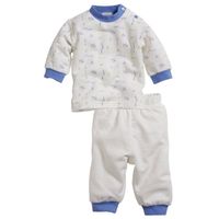 Schnizler Babypyjama Interlock Muis Junior Beige/blauw Maat 92 - thumbnail
