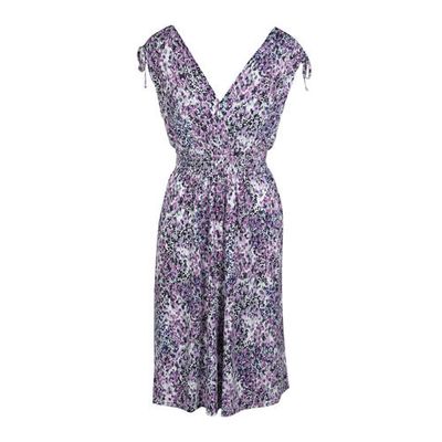 Cassis A-lijn jurk met all over print en plooien paars