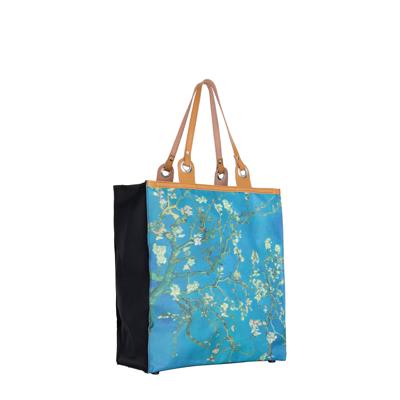New Rebels Boodschappentas Blossoms - Stevige Nylon Shopper met Leren Hengsels - Van Gogh Print - 39L New Rebels Boodschappentas Blossoms - Stevige Nylon Shopper met Leren Hengsels - Van Gogh Print - 39L