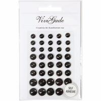 Hobby/knutsel kristal plaksteentjes - 40x stuks - zwart - strass steentjes - Plak juwelen